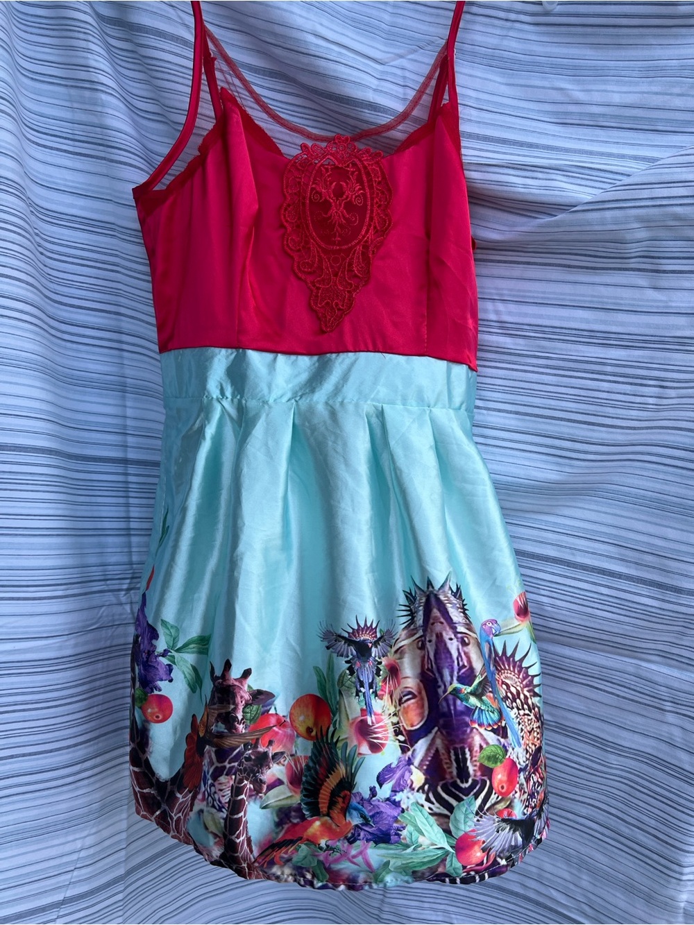 Pink & Mint Tropical Print Sundress NWT